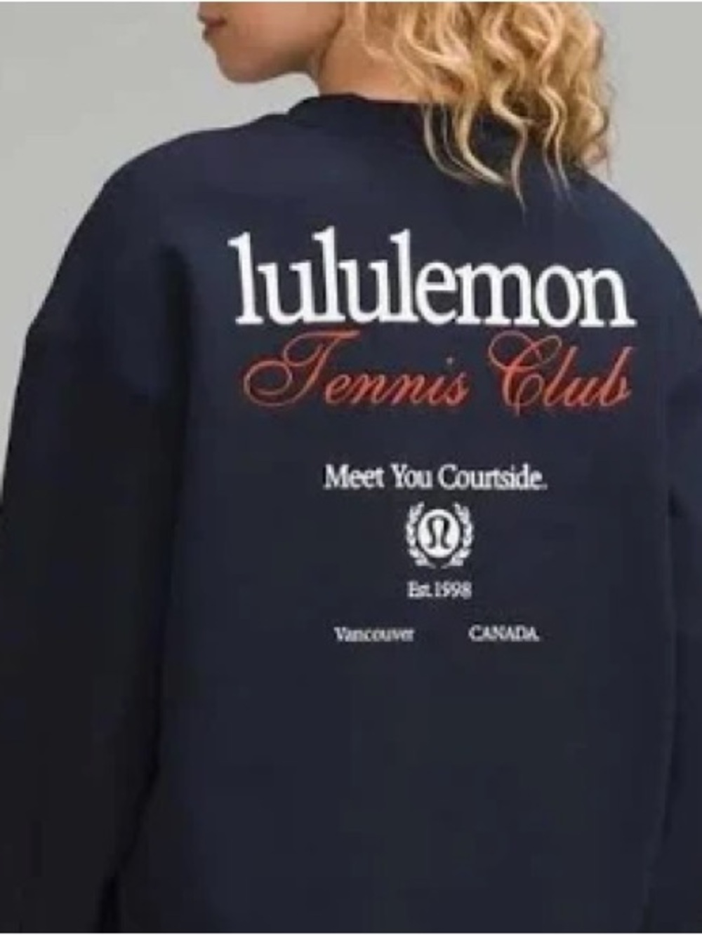 Lululemon Tennis Club heavyweight fleece Navy Graphic Sweatshirt
